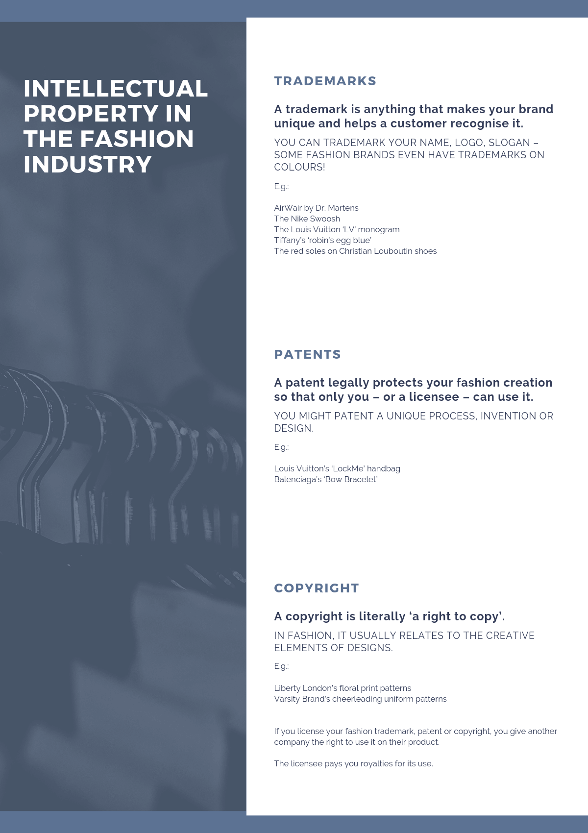 INTELLECTUAL PROPERTY IN THE FASHION INDUSTRY (1) INTELLECTUAL PROPERTY IN THE FASHION INDUSTRY