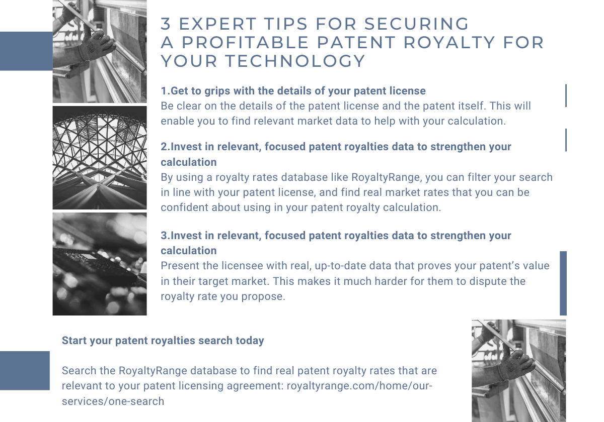 3 expert tips for securing a profitable patent royalty for your technology picture (1) 3 expert tips for securing a profitable patent royalty for your technology